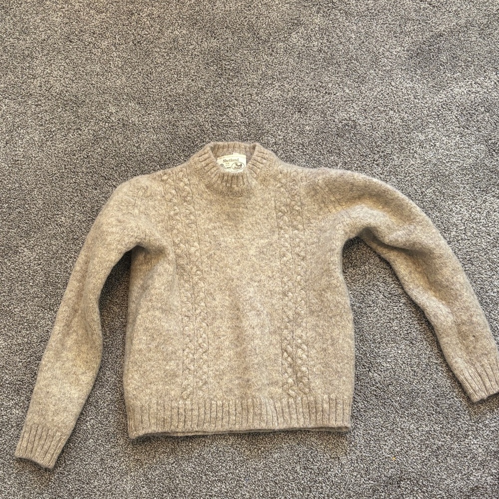 Shetland Pure New Wool 100% Wool Mock Neck Sweater